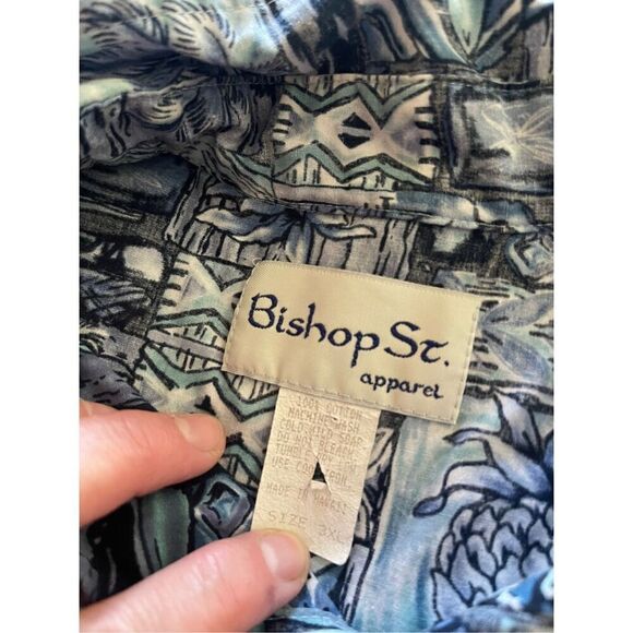 Bishop St Apparel Men's Native Hawaiian Design Collared Buttoned Shirt Size 3XL - Picture 2 of 12